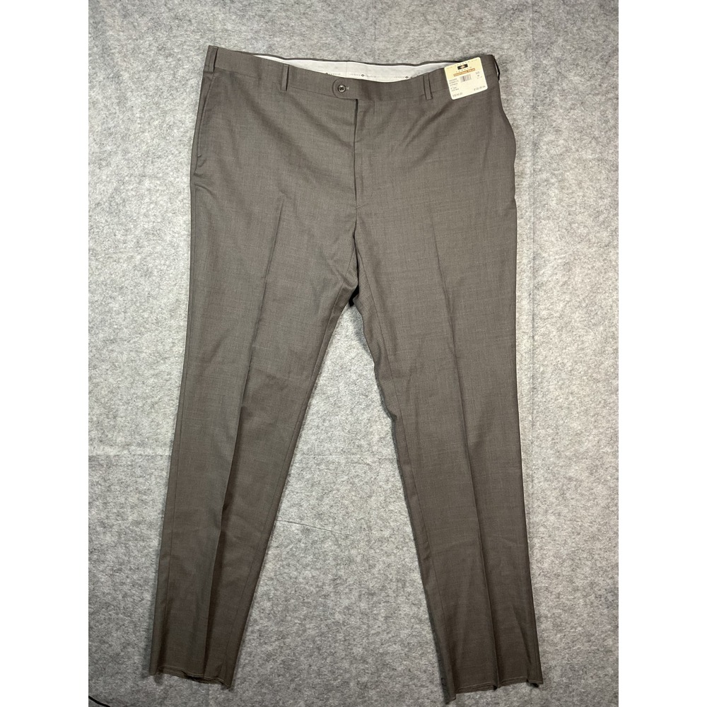 Joseph Abboud Exceptional Value Mens Flat Front Wool Dress Pants Size 48 Gray